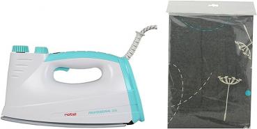 Rotel Professional Extra ***** Original Dampfbügeleisen GRÜN Edition inkl. Bügelbrettbezug mit Pusteblumenmuster